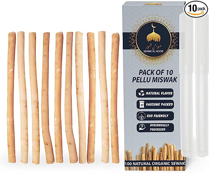 An image from Amazon.com showing a 10 pack of chewing sticks