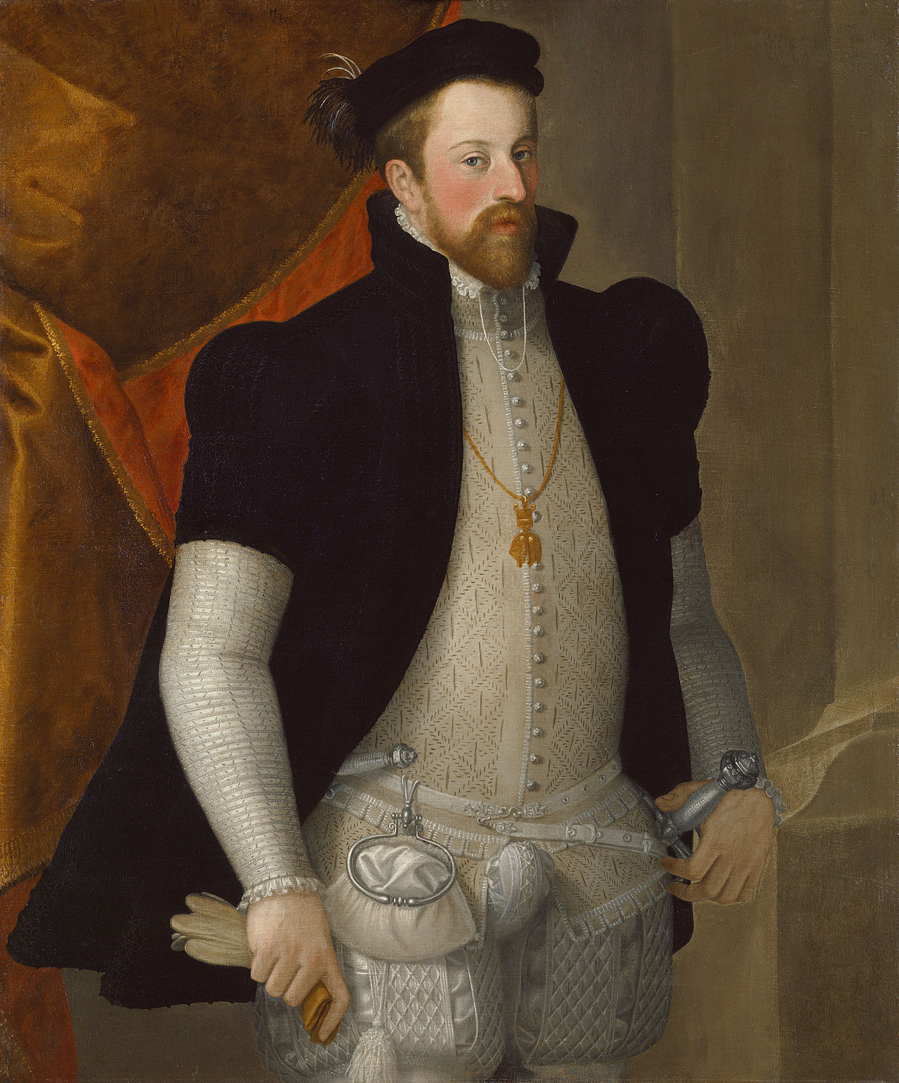 A portrait of Archduke Ferdinand the second of Austria with a pocket tied onto his belt