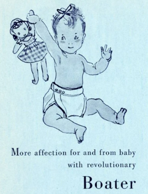 An advertisement for the Boater, reading, more affection for and from baby with revolutionary boater